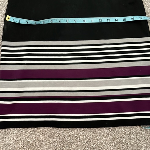 Calvin Klein size 4 dress with purple gray and white striping at bottom - Picture 6 of 6